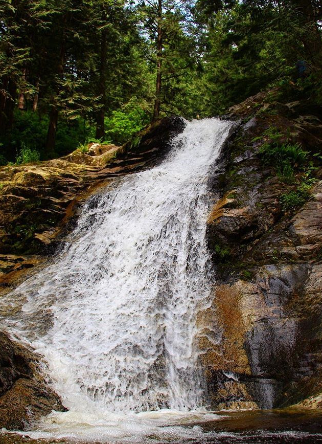 Waterfall water fall lake trees forestry bushes ripples rocks photographer surrey British Columbia Canada